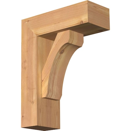Ekena Millwork Legacy Block Smooth Bracket w/ Offset Brace, Western Red Cedar, 5 1/2"W x 14"D x 18"H BKT0604X14X18LEC05SWR
